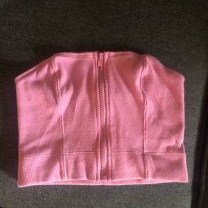 Forever 21 Pink Zip Up Crop Top